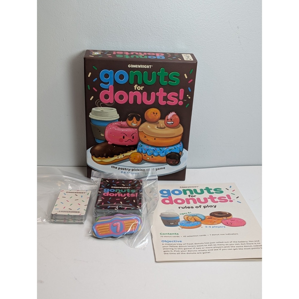 Gonuts for Donuts the Pastry-Picking Card Game 2017 Gamewright COMPLETE